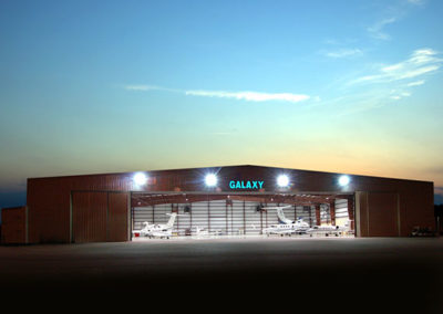 Exterior picture of Galaxy Aviation commercial construction project by McKee General Contractors.