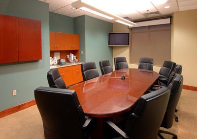 Interior view of Galaxy Aviation conference room designed and built by McKee GC.