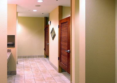 Interior picture of Galaxy Aviation bathrooms, designed and built by McKee GC.