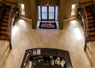 Entrance view of the High Reach lobby, a commercial construction project by McKee.